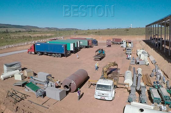 continuous tire pyrolysis machine was installed in Brazil